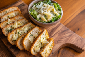 A_light_refreshing_pairing_of_cheesy_garlic_brea