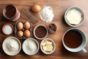 making Nutella cake